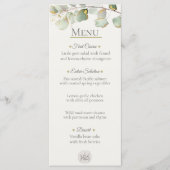 Kust Eucalyptus Trouwmenu Kaart (Voorkant)