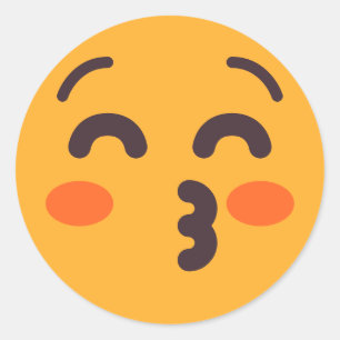 Kust Face Closed Eyes Cute Custom Colors Emoji Ronde Sticker