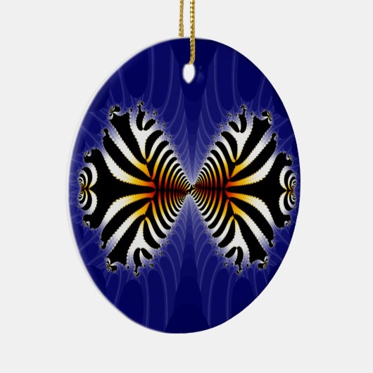Kust Fish Fractal Zebra Vis Keramisch Ornament (Rechts)