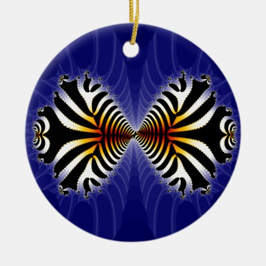 Kust Fish Fractal Zebra Vis Keramisch Ornament (Voorkant)