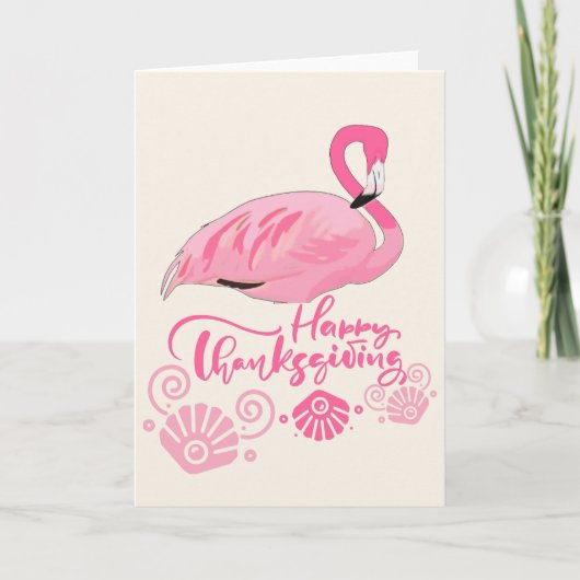 Kust Flamingo Thanksgiving Tropisch strand Kaart (Voorkant)