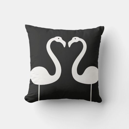 Kust Flamingos Black OutdoorPillow Buitenkussen (Voorkant)