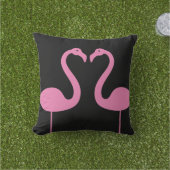 Kust Flamingos Pink & Black OutdoorPillow Buitenkussen (Gras)
