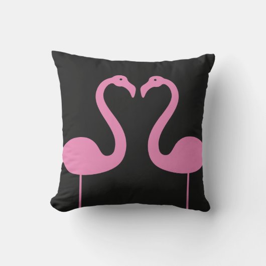 Kust Flamingos Pink & Black OutdoorPillow Buitenkussen (Voorkant)