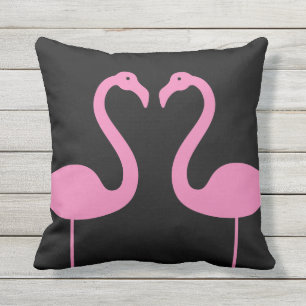 Kust Flamingos Pink & Black OutdoorPillow Buitenkussen