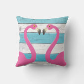 Kust Flamingos Turquoise Outdoor Pillow Buitenkussen (Achterkant)