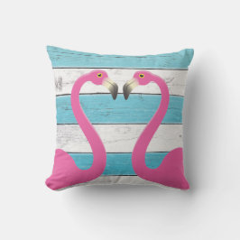 Kust Flamingos Turquoise Outdoor Pillow Buitenkussen