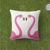 Kust Flamingos White Outdoor Pillow Buitenkussen (Gras)