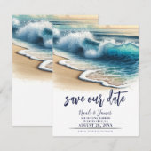 Kust Foto van Golven die tegen de Kust Botsen om d Kaart (Voorkant / Achterkant)