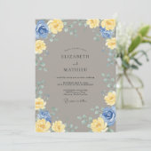 Kust Gele Azure Eucalyptus Bruiloft Kaart (Staand voorkant)