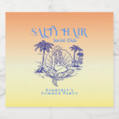 Kust Gele Zeemeermin Cowgirl Summer Party Bier Etiket (Enkel label)