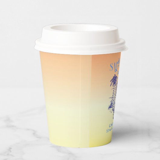 Kust Gele Zeemeermin Cowgirl Summer Party Papieren Bekers (Rechts)