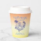 Kust Gele Zeemeermin Cowgirl Summer Party Papieren Bekers (Voorkant)