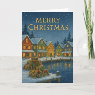 Kust Gevist Dorp Kerst Kaart