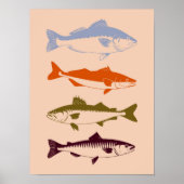  Kust Gevist Vis Kust Lake Cabin Poster (Voorkant)