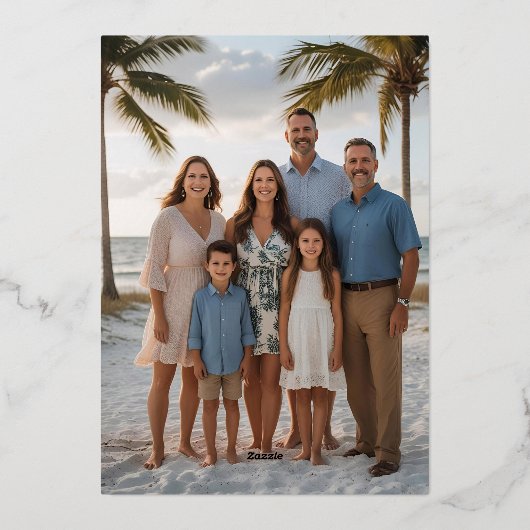 Kust Glam Folie Kerst Kaart Sjabloon Custom (Achterkant)