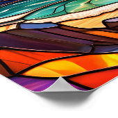 Kust Glas-in-lood Kunst Poster (Hoek)