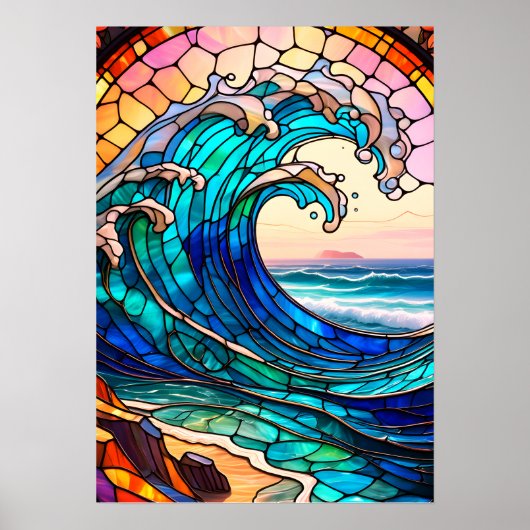 Kust Glas-in-lood Kunst Poster (Voorkant)