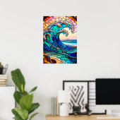 Kust Glas-in-lood Kunst Poster (Thuiskantoor)