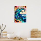 Kust Glas-in-lood Kunst Poster (Keuken)