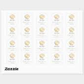 Kust Goud Schelp Marineblauwe Bruiloft Feest Squa Vierkante Sticker (Vel)
