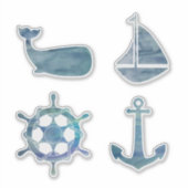 Kust Grafische Wal Schildering Nautilus Sticker (Voorkant)