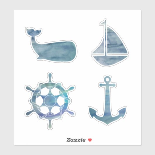 Kust Grafische Wal Schildering Nautilus Sticker (Vel)