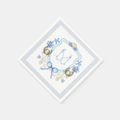 Kust Grandmillenial Krab Calligrafie Monogram Servet (Hoek)