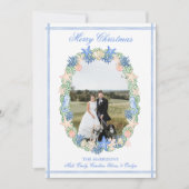 Kust Grandmillennial Kerstmis Seashell 3 Foto Feestdagenkaart (Voorkant)