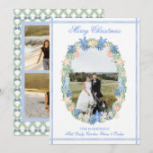 Kust Grandmillennial Kerstmis Seashell 3 Foto Feestdagenkaart (Voorkant / Achterkant)