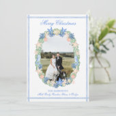 Kust Grandmillennial Kerstmis Seashell 3 Foto Feestdagenkaart (Staand voorkant)