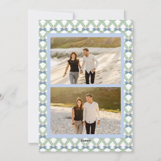 Kust Grandmillennial Kerstmis Seashell 3 Foto Feestdagenkaart (Achterkant)