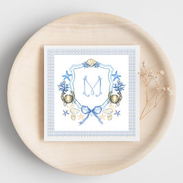 Kust Grandmillennial Krab Calligrafie Monogram Servet