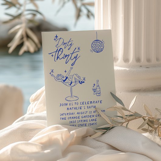 Kust Hand Getrokken Vuile Dertig 30ste Leuke Verja Kaart