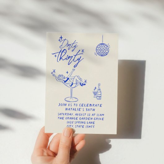 Kust Hand Getrokken Vuile Dertig 30ste Leuke Verja Kaart