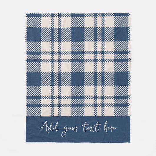 Kust Herfst Gezellig Navy Blue Plaid Fleece Deken (Voorkant)