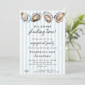 Kust Het gaat om Shucking Time Engagement Party Kaart (Staand voorkant)