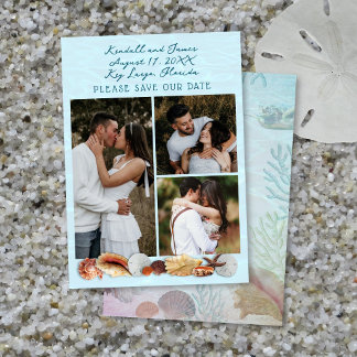 Kust Huwelijksfoto's Levende Zeeën Save The Date