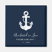 Kust Huwelijksgeschenk Persoonlijke Naam & Datum Magneet (Voorkant)