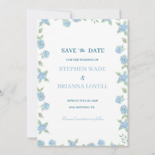Kust Hydrangea Save the Date Kaart