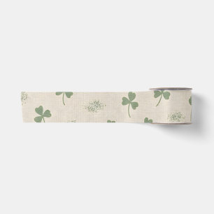 Kust Iers Linnen Shamrock St. Patrick's Day Groen Satijnen Lint