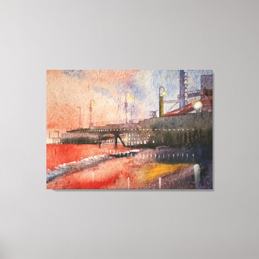 kust in het licht van de ondergaande zon canvas afdruk (Voorkant)