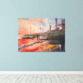 kust in het licht van de ondergaande zon canvas afdruk (Insitu (Houten vloer))