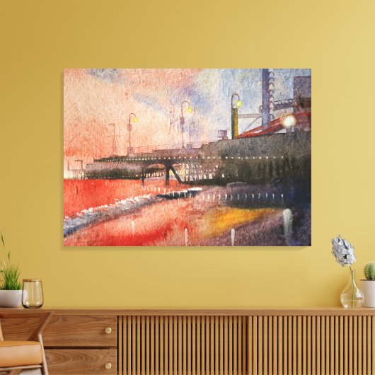 kust in het licht van de ondergaande zon canvas afdruk (Insitu (Woonkamer))