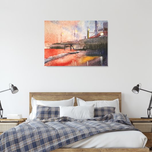 kust in het licht van de ondergaande zon canvas afdruk (Insitu (Slaapkamer))