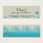 Kust in Zand en Aqua Bruiloft Drink Tickets Mini Visitekaartjes (Voorkant /achterkant)