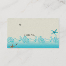 Kust in Zand en Aqua Trouwplaats kaarten Plaatskaartje