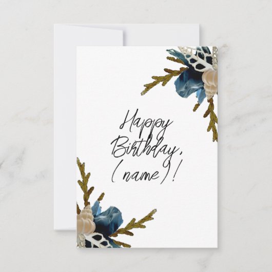 Kust Iris Bloem Elegante Bloemen Gelukkige Verjaar Kaart (Voorkant)