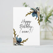 Kust Iris Bloem Elegante Bloemen Gelukkige Verjaar Kaart (Staand voorkant)