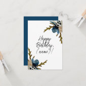 Kust Iris Bloem Elegante Bloemen Gelukkige Verjaar Kaart (Voorkant / Achterkant in situ)